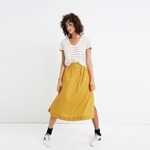Madewell side-button midi skirt